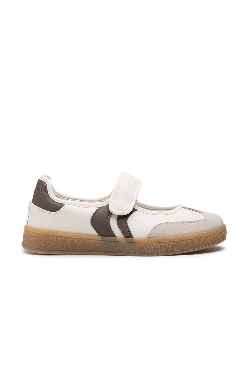 Sneakerina med velcrolukning - beige