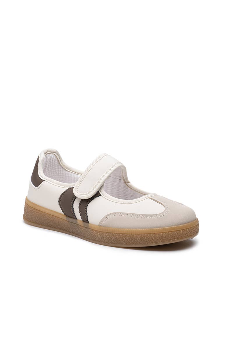 Sneakerina med velcrolukning - beige