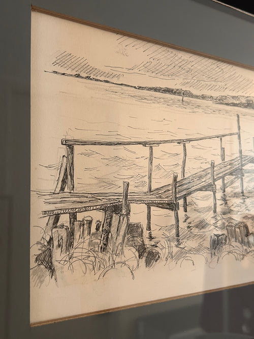 Billede i ramme, motiv Nyborg fjord, ukendt kunstner