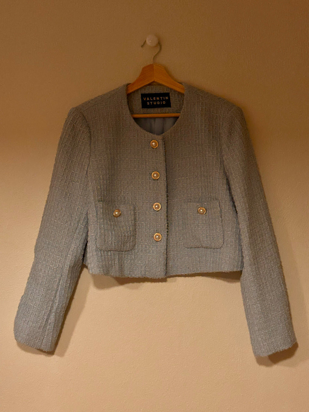 Kort jakke babyblå