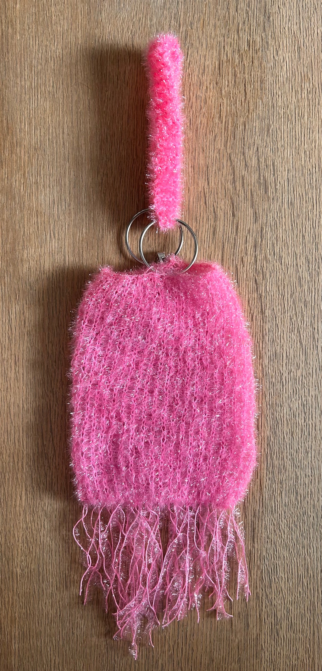 House of Lenschau pink glimmertaske med stjernevedhæng