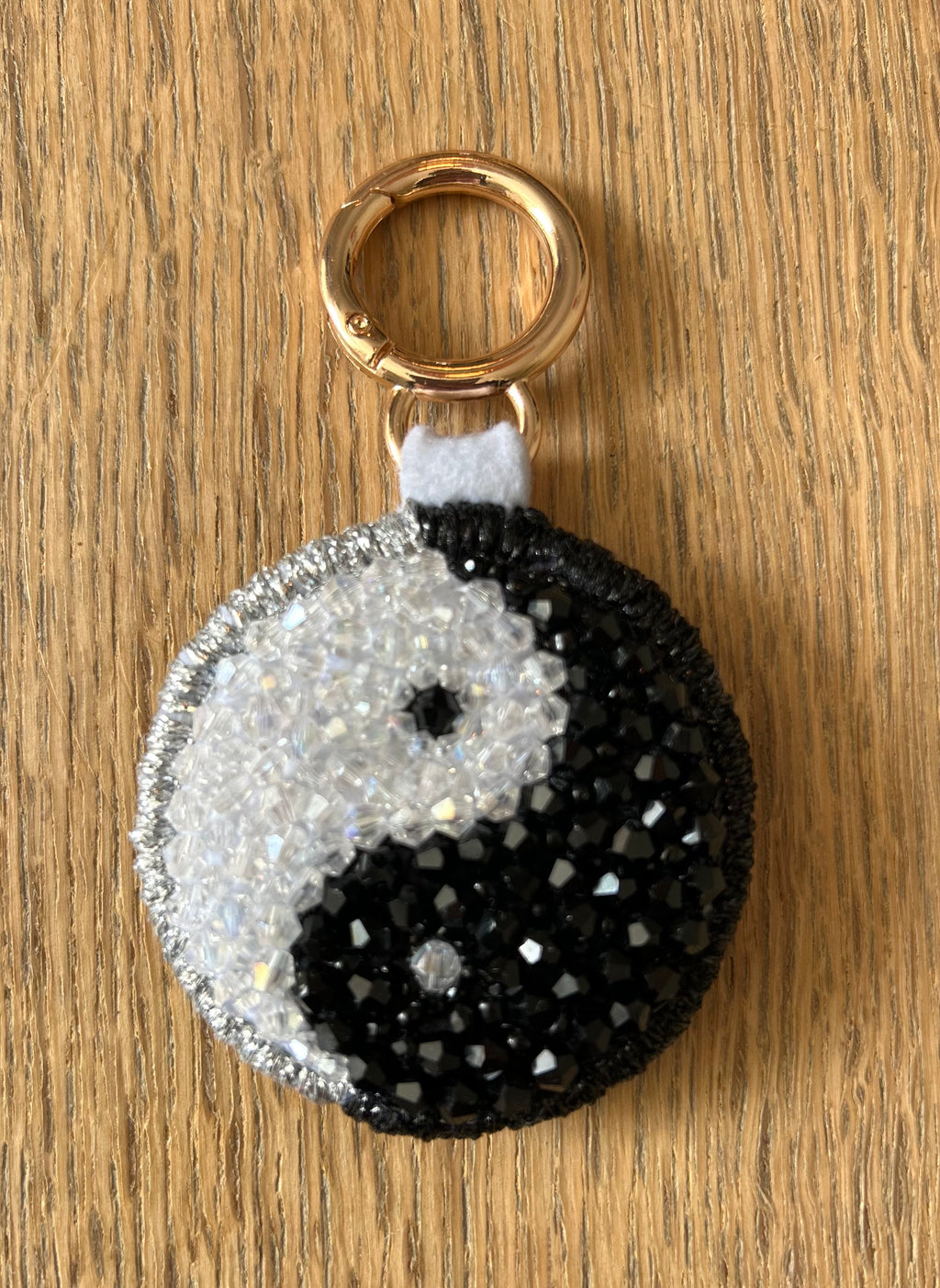 Moonchild Copenhagen nøglering, yin yang m. spejl, 7 cm