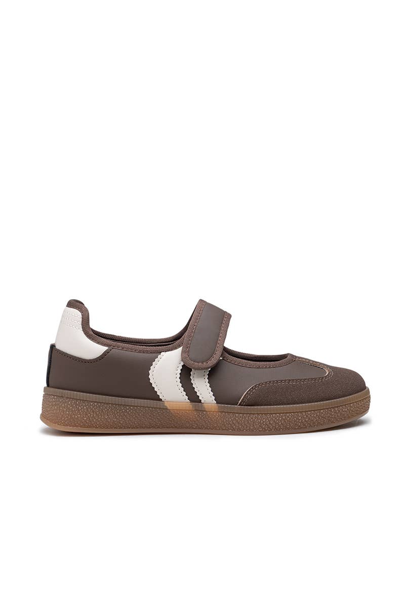 Sneakerina med velcrolukning: Brun