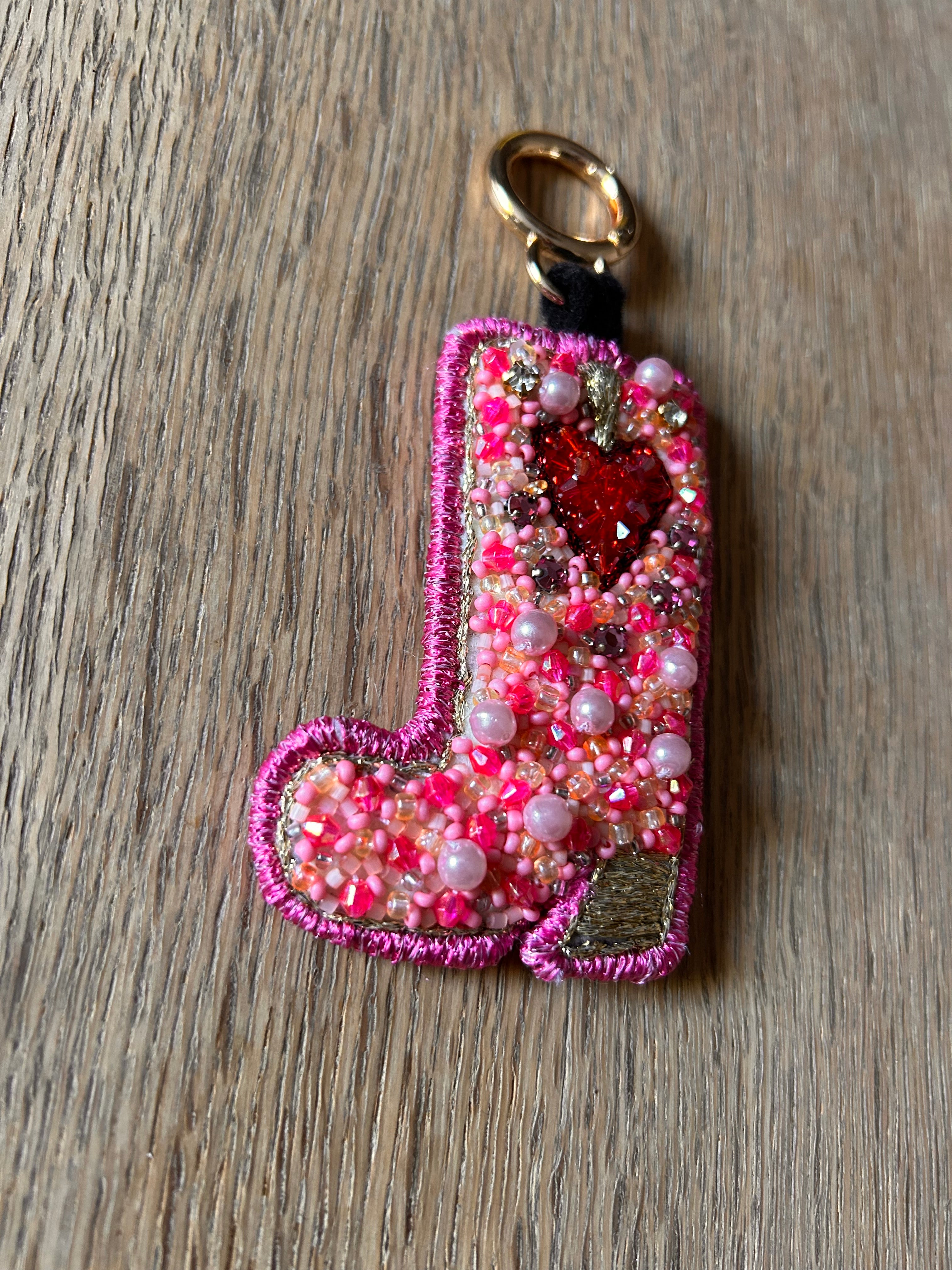 Moonchild Copenhagen nøglering, pink western støvle, 9 cm