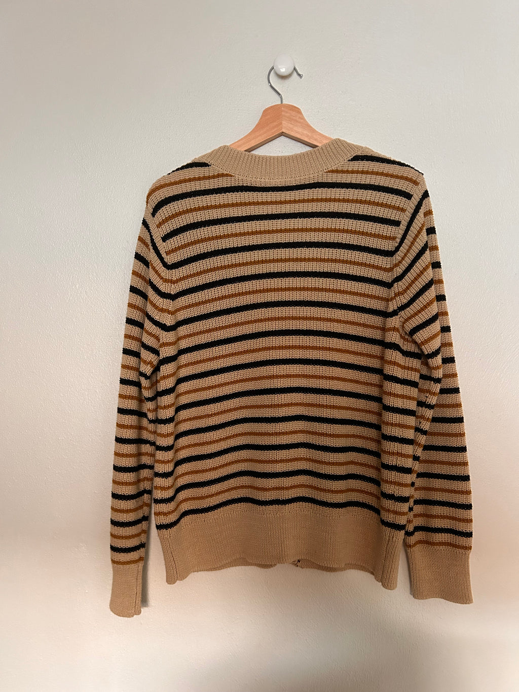 Stribet strikcardigan
