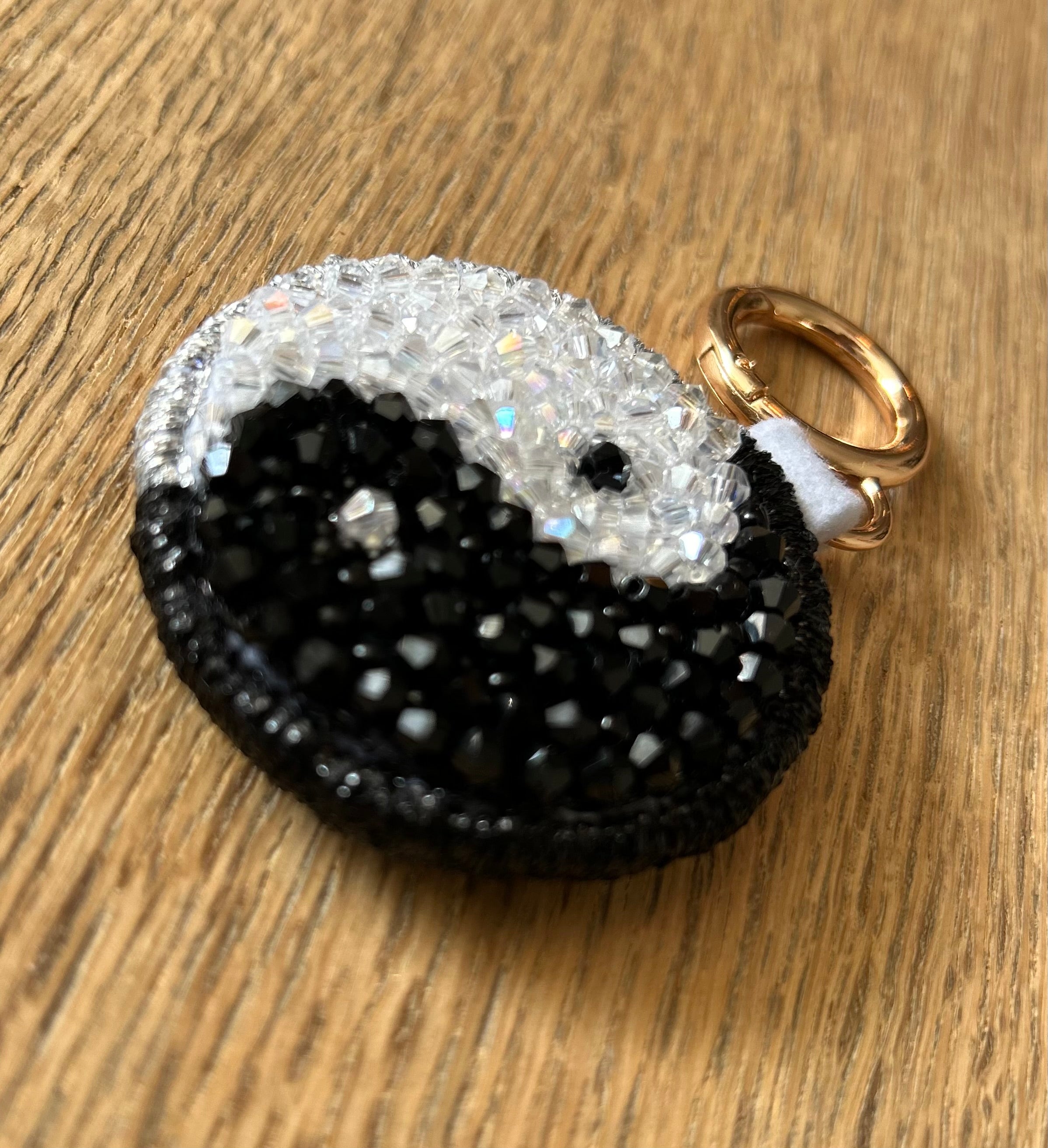 Moonchild Copenhagen nøglering, yin yang m. spejl, 7 cm