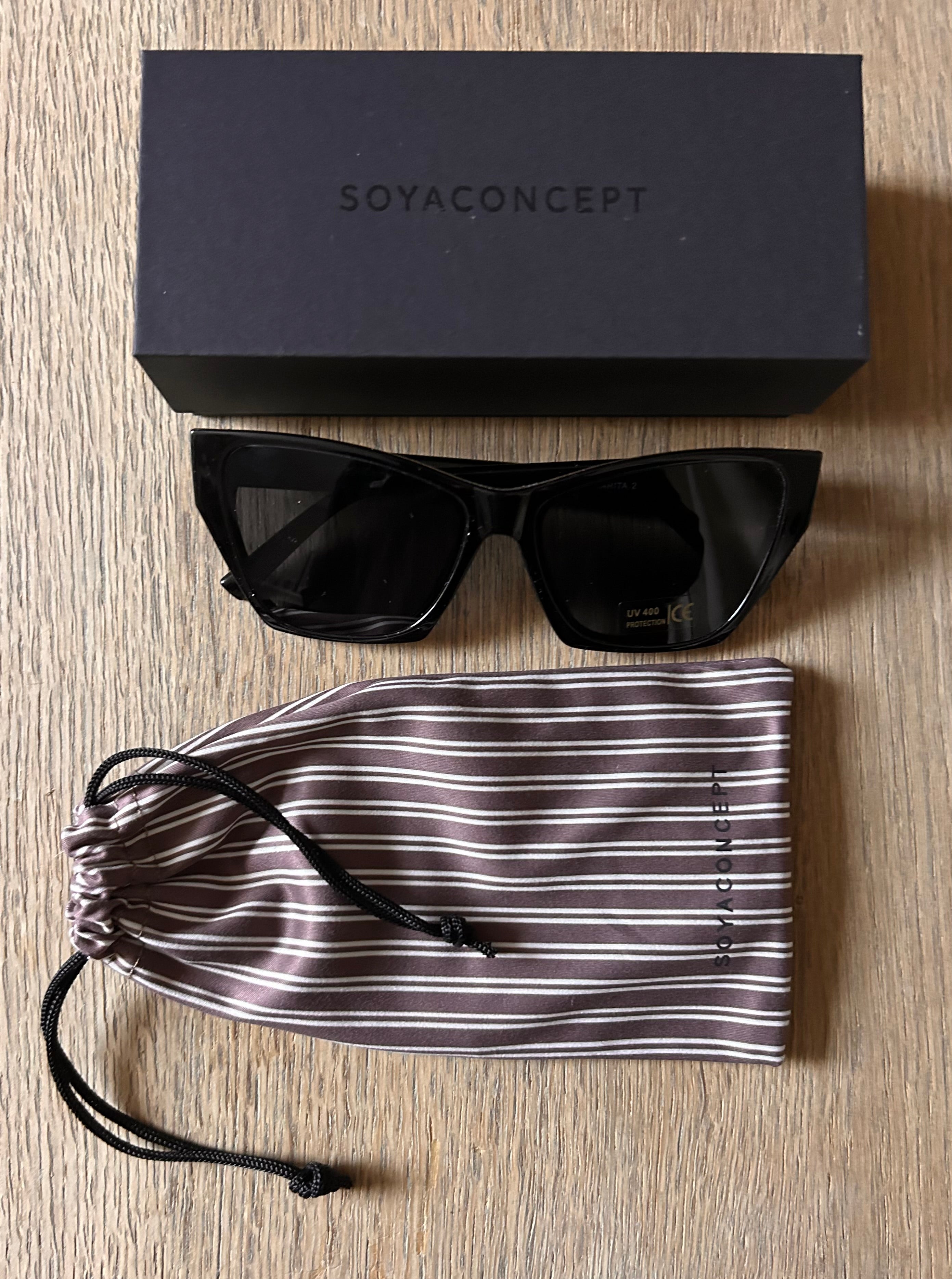 Soyaconcept solbriller sort stel m. pose og æske