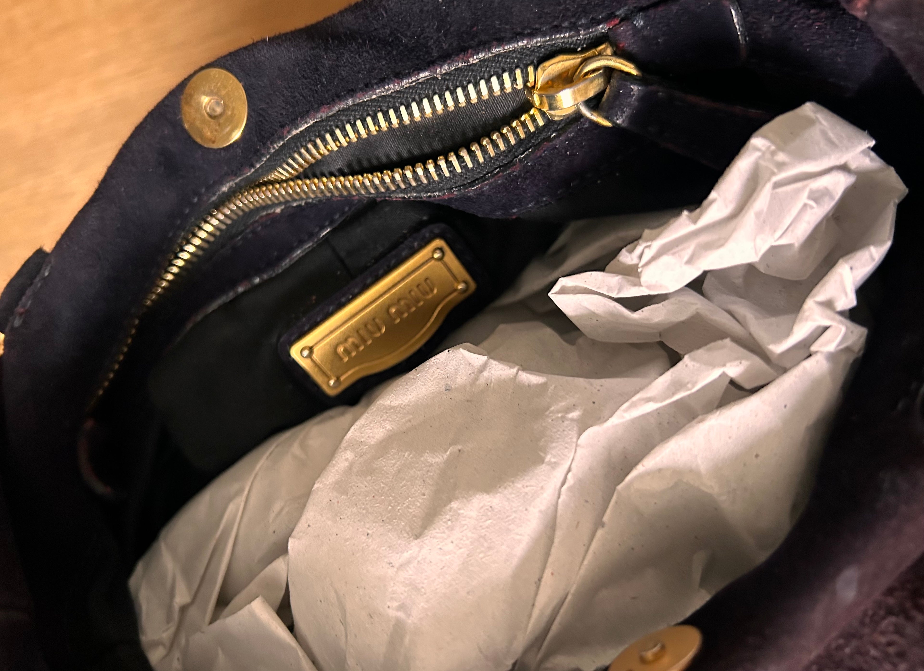 MIU MIU suede taske fra 00’erne