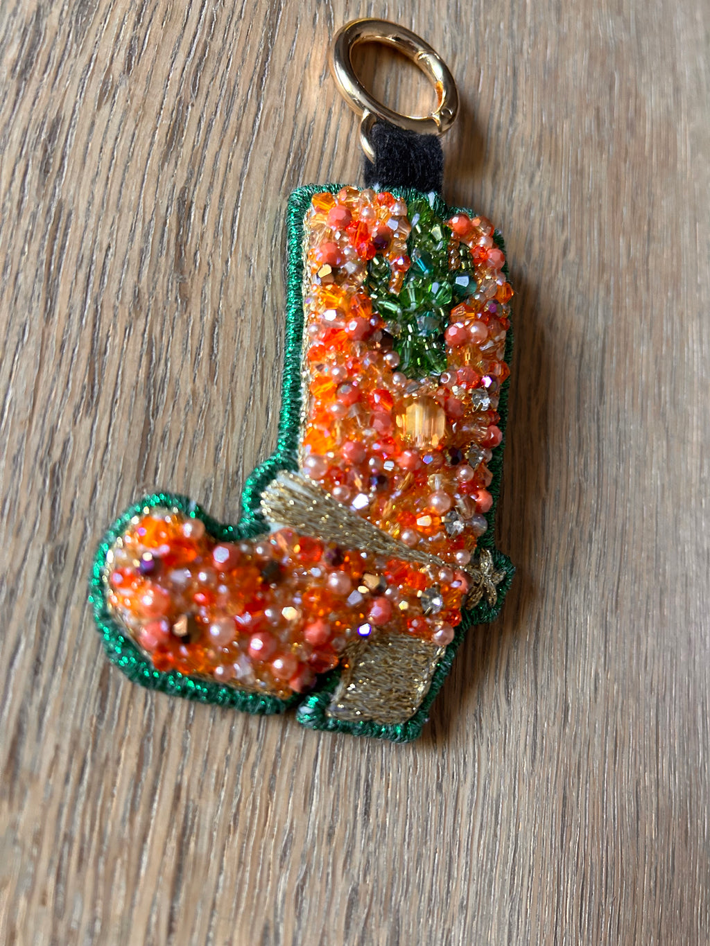 Moonchild Copenhagen nøglering, orange western støvle, 9 cm