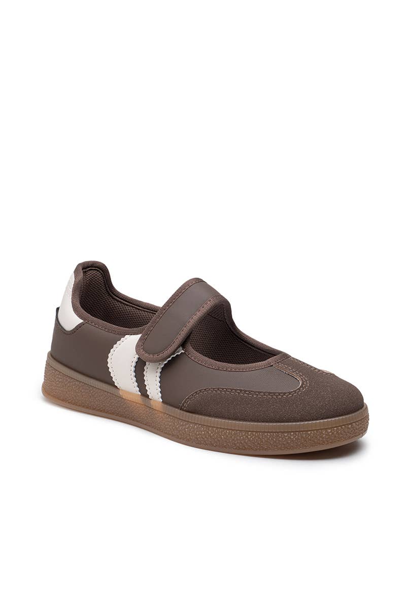 Sneakerina med velcrolukning: Brun
